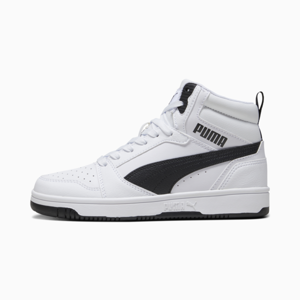Rebound V6 Mid Sneakers Youth, PUMA White-PUMA Black, large-ZAF