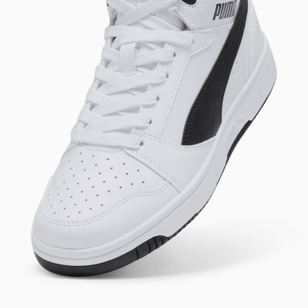 Rebound V6 Mid Sneakers Youth, PUMA White-PUMA Black, large-ZAF