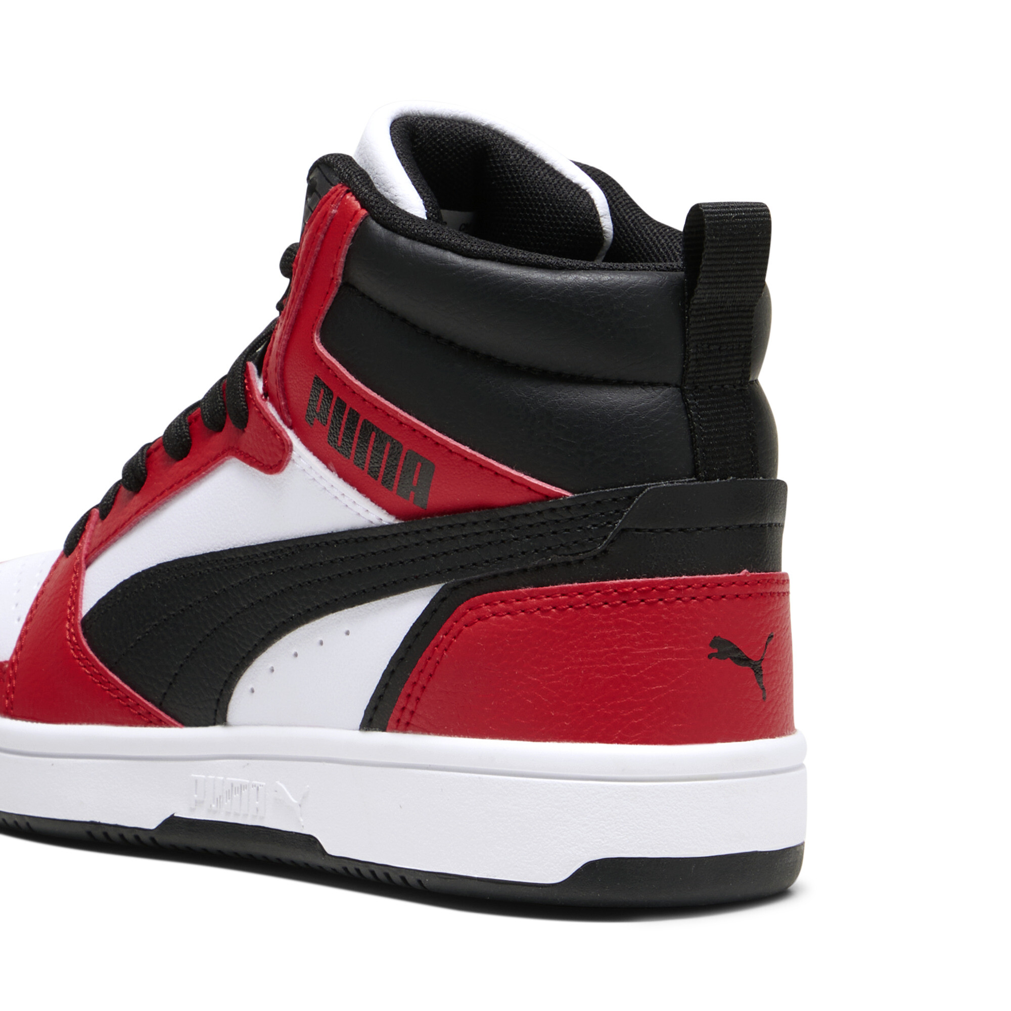 PUMA Rebound V6 Mid sneakers, Zwart/Rood/Wit, Maat 38,5 thumbnail 5