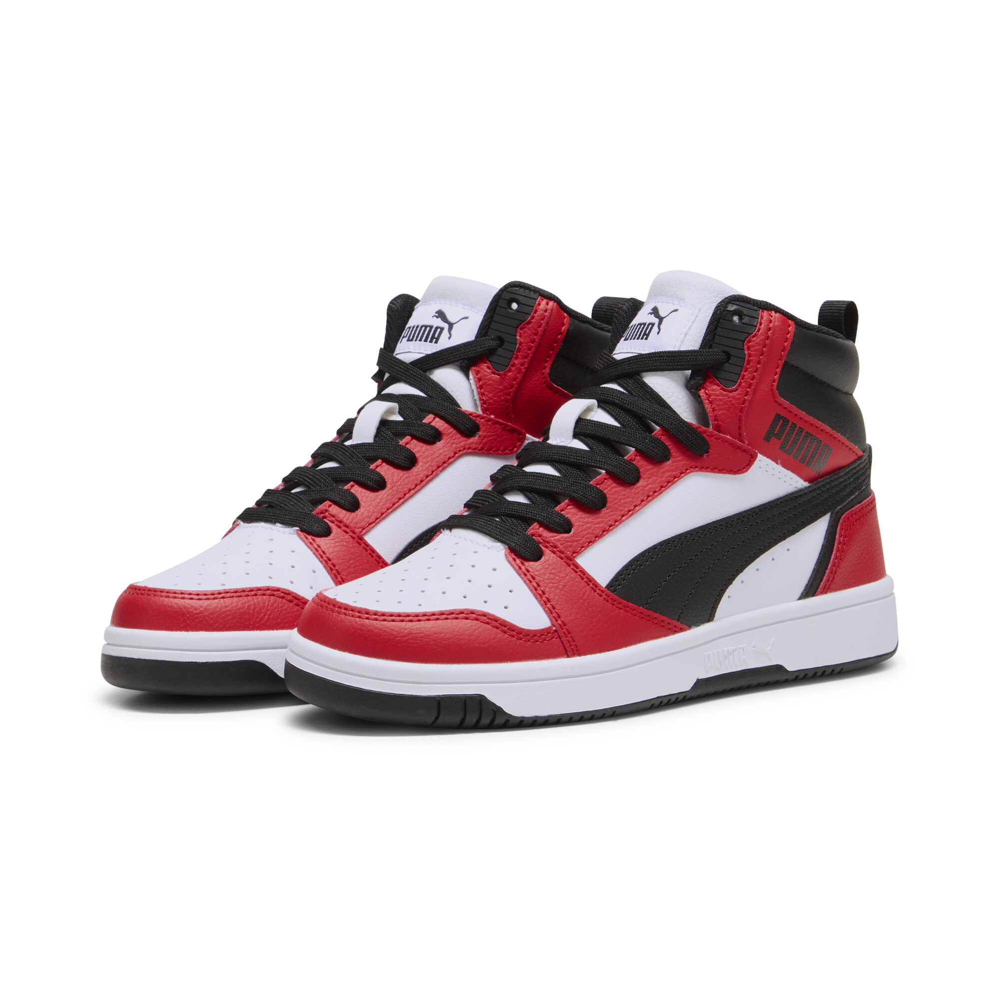 PUMA Rebound V6 Mid sneakers, Zwart/Rood/Wit, Maat 38,5 thumbnail 6