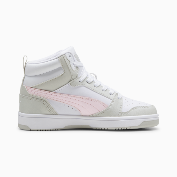 Rebound V6 Mid Sneakers Youth, PUMA White-Frosty Pink-Sedate Gray, large-ZAF