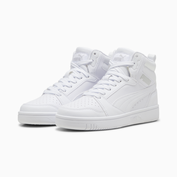 Rebound V6 Mid Sneakers Youth, PUMA White-Cool Light Gray, large-ZAF