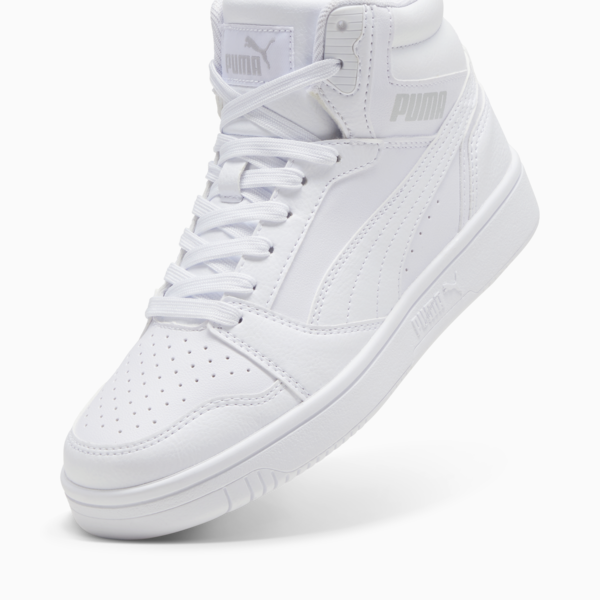 Rebound V6 Mid Sneakers Youth, PUMA White-Cool Light Gray, large-ZAF