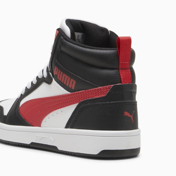 Rebound V6 Mid Sneakers Youth, PUMA Black-Tart Cherry-PUMA White, large-ZAF