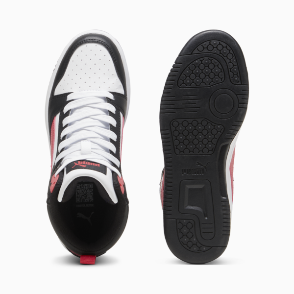 Rebound V6 Mid Sneakers Youth, PUMA Black-Tart Cherry-PUMA White, large-ZAF