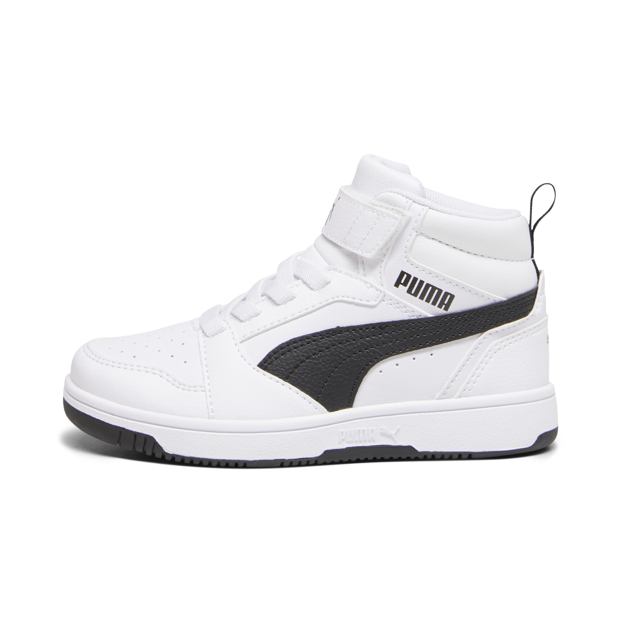 Puma Rebound V6 Mid Sneakers Kids, White, Size 33, Shoes