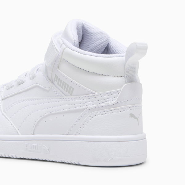 Rebound V6 Mid Sneakers Kids, PUMA White-Cool Light Gray, large-ZAF