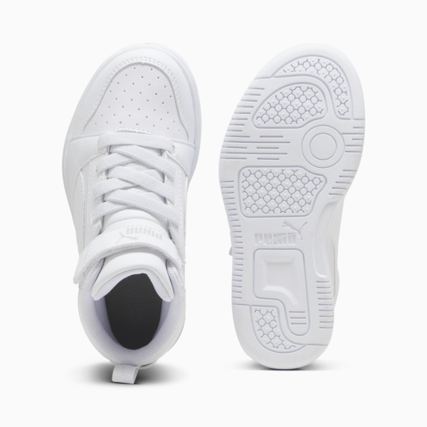 Rebound V6 Mid Sneakers Kids, PUMA White-Cool Light Gray, large-ZAF