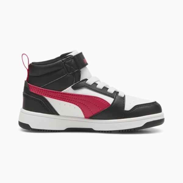 Rebound V6 Mid Sneakers Kids, PUMA Black-Tart Cherry-PUMA White, large-ZAF