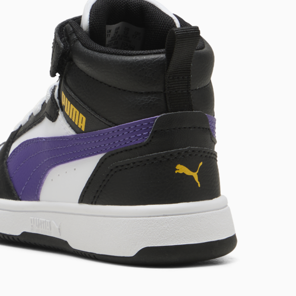 Rebound V6 Mid Sneakers Kids, PUMA White-Team Violet-PUMA Black, large-ZAF