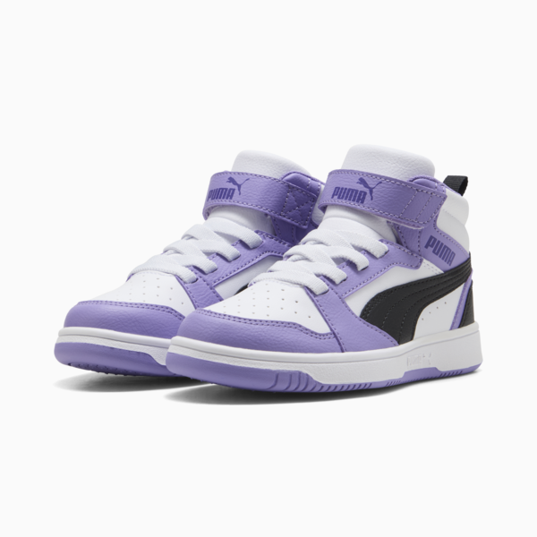 Tenis Rebound V6 Mid para niños, Team Violet-PUMA Black-PUMA White, large-MEX