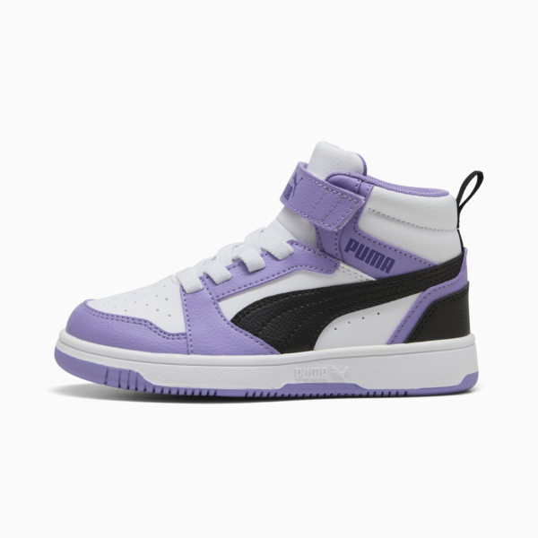 Tenis Rebound V6 Mid para niños, Team Violet-PUMA Black-PUMA White, large-MEX