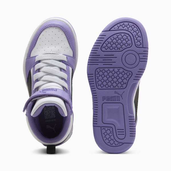 Tenis Rebound V6 Mid para niños, Team Violet-PUMA Black-PUMA White, large-MEX