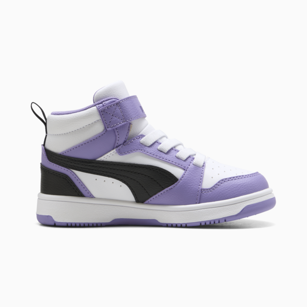 Tenis Rebound V6 Mid para niños, Team Violet-PUMA Black-PUMA White, large-MEX