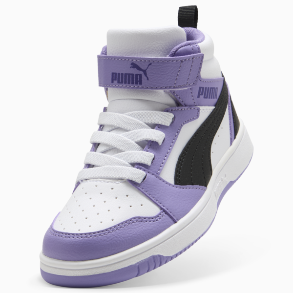 Tenis Rebound V6 Mid para niños, Team Violet-PUMA Black-PUMA White, large-MEX