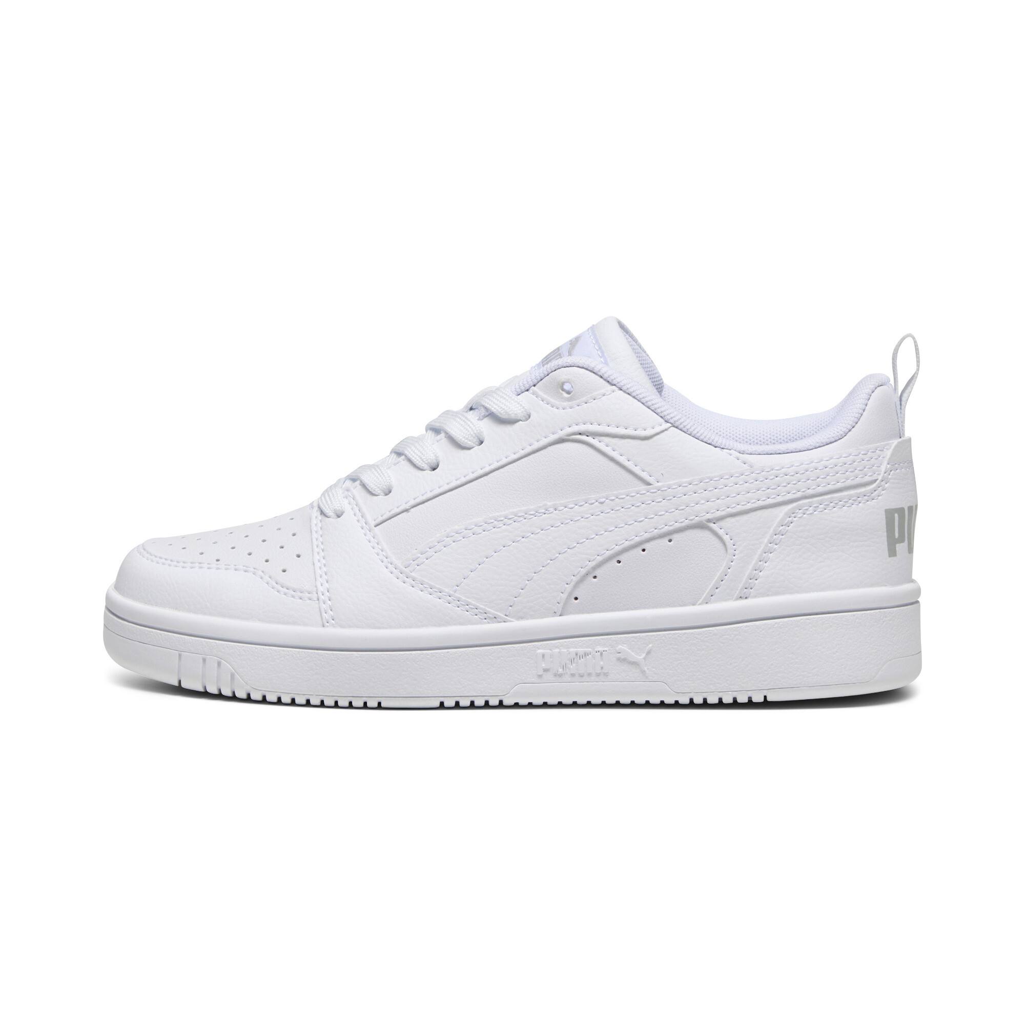 Puma Rebound V6 Lo Youth Sneakers, White, Size 38.5, Shoes