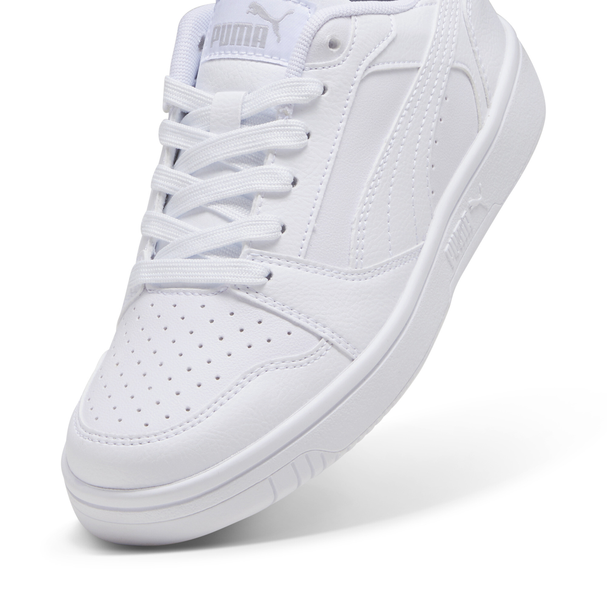 Puma Rebound V6 Lo Youth Sneakers, White, Size 38.5, Shoes