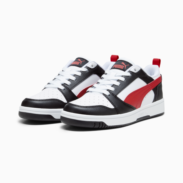 Rebound V6 Lo Youth Sneakers, PUMA White-For All Time Red-PUMA Black, large-ZAF