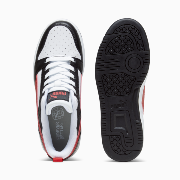 Rebound V6 Lo Youth Sneakers, PUMA White-For All Time Red-PUMA Black, large-ZAF