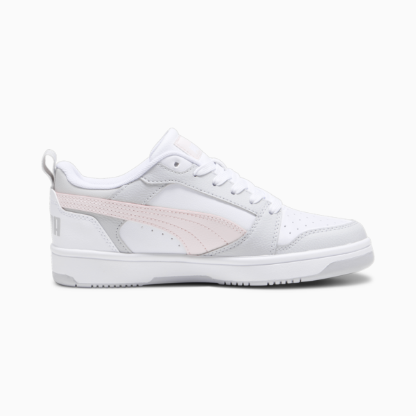 Rebound V6 Lo Youth Sneakers, PUMA White-Frosty Pink-Ash Gray, large-ZAF