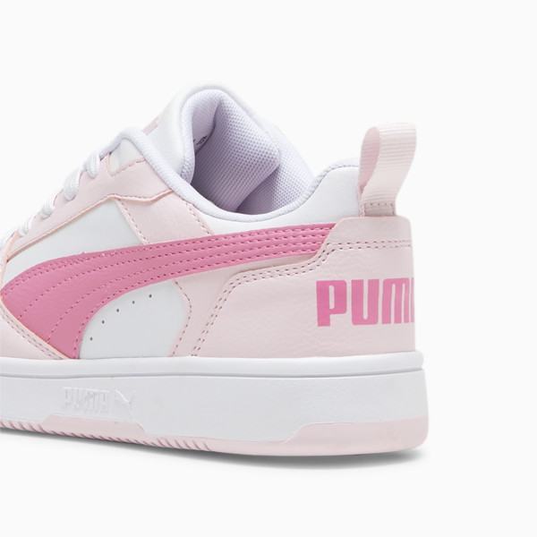 Rebound V6 Lo Youth Sneakers, PUMA White-Fast Pink-Whisp Of Pink, large-ZAF