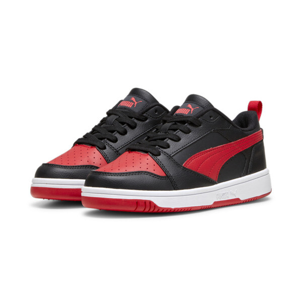 Rebound V6 Lo Youth Sneakers, PUMA Black-For All Time Red, large-ZAF