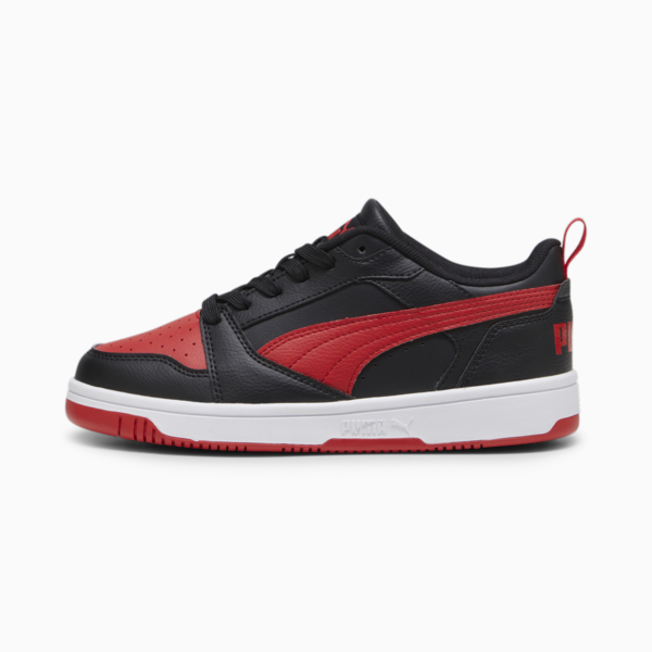 Rebound V6 Lo Youth Sneakers, PUMA Black-For All Time Red, large-ZAF