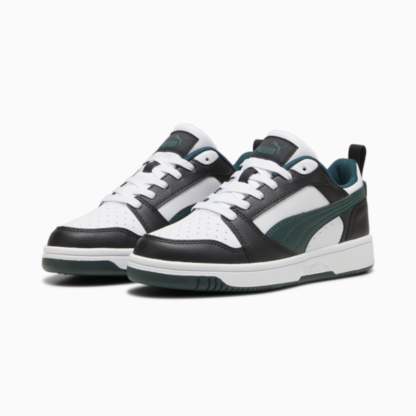 Rebound V6 Lo Youth Sneakers, PUMA Black-Dark Myrtle-PUMA White, large-ZAF