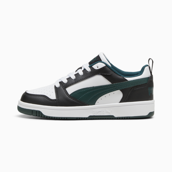 Rebound V6 Lo Youth Sneakers, PUMA Black-Dark Myrtle-PUMA White, large-ZAF