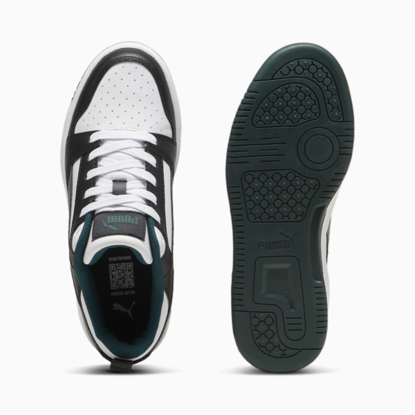 Rebound V6 Lo Youth Sneakers, PUMA Black-Dark Myrtle-PUMA White, large-ZAF