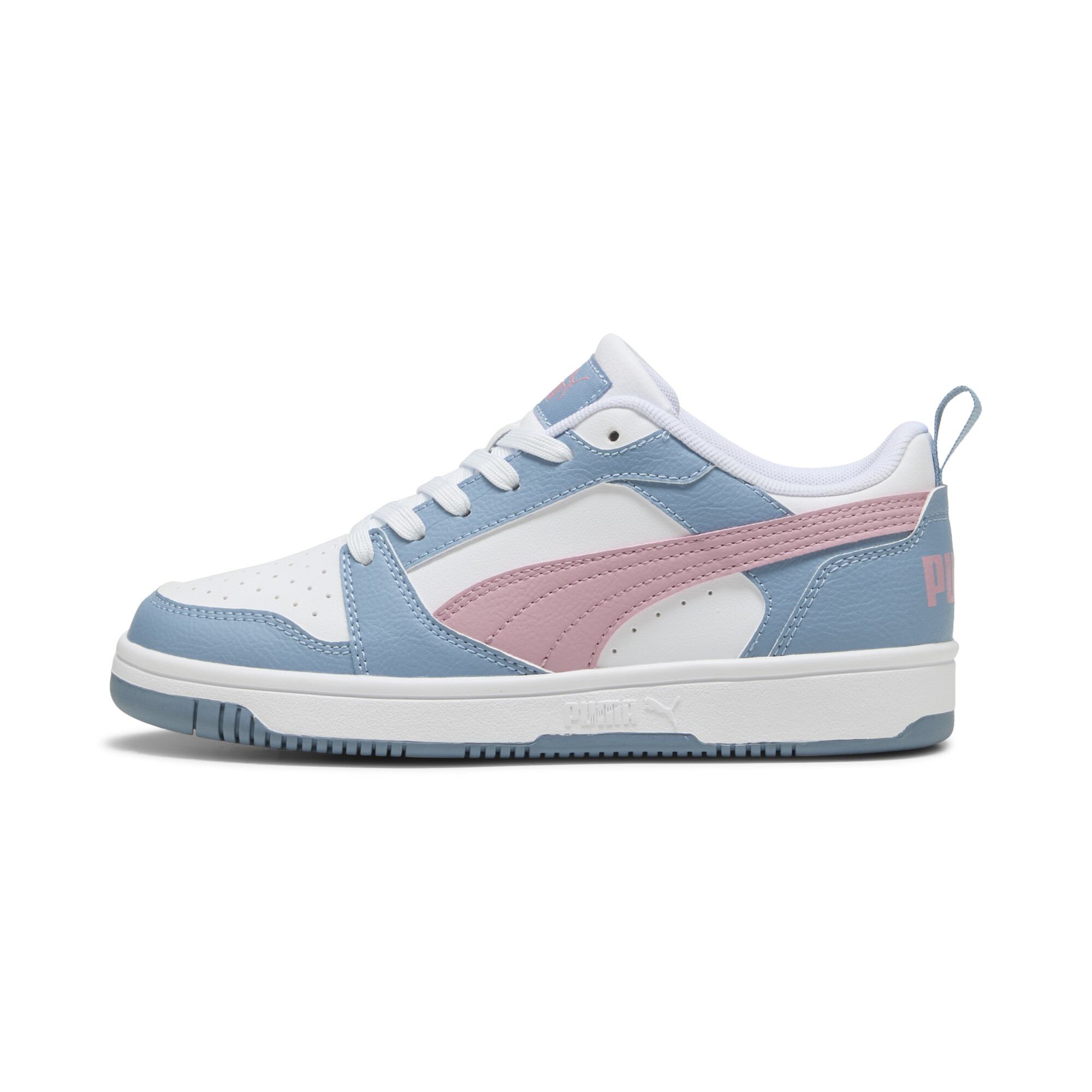 Puma Rebound V6 Lo Sneakers Jugendliche Schuhe Für Für Kinder | Mit Colorful | White/Poised Pink/Cool Blue | Größe: 38