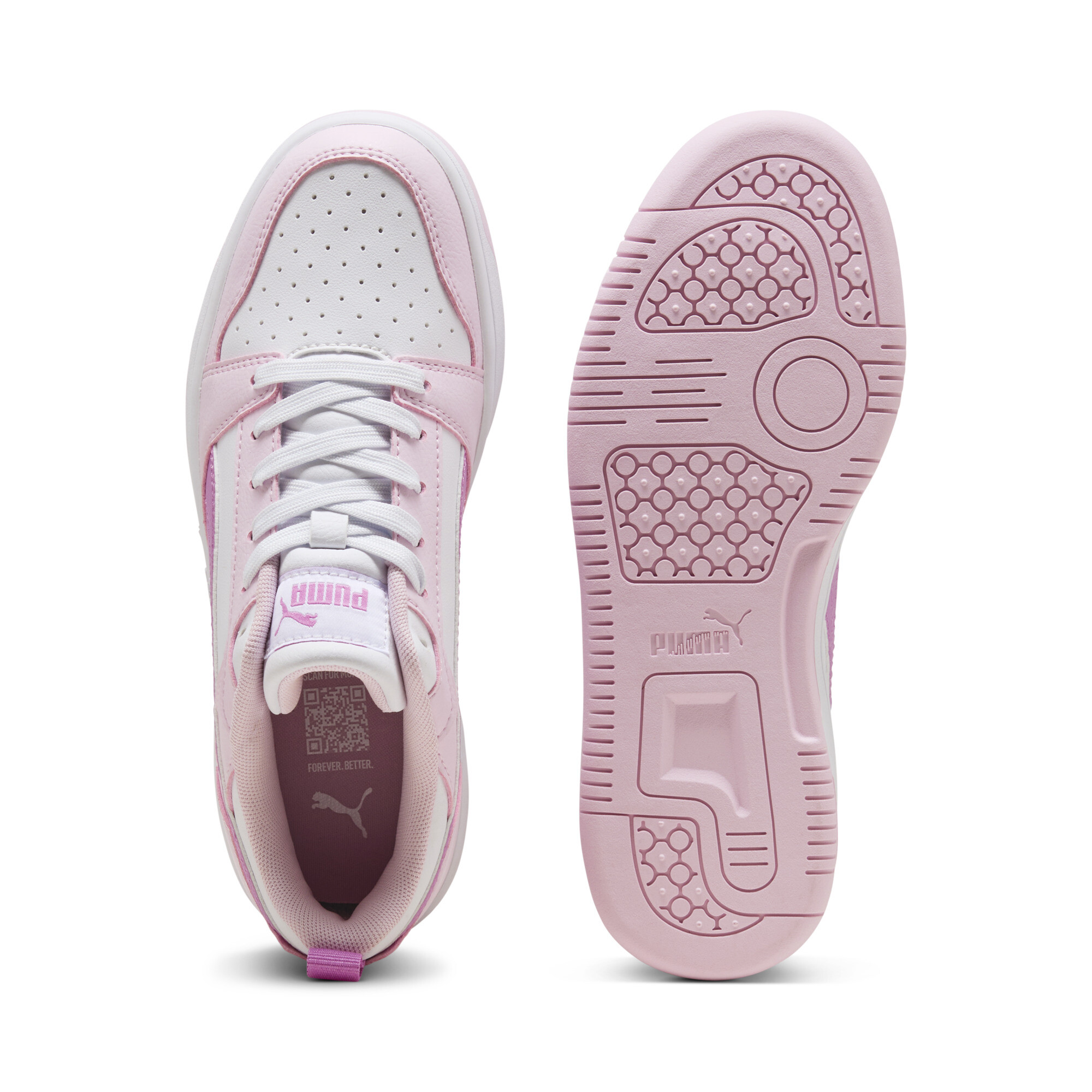 PUMA Rebound V6 Lo sneakers, Roze/Wit, Maat 37,5 thumbnail 4
