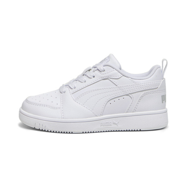 Puma Rebound V6 Lo Little Kids' Sneakers In White-cool Light Gray