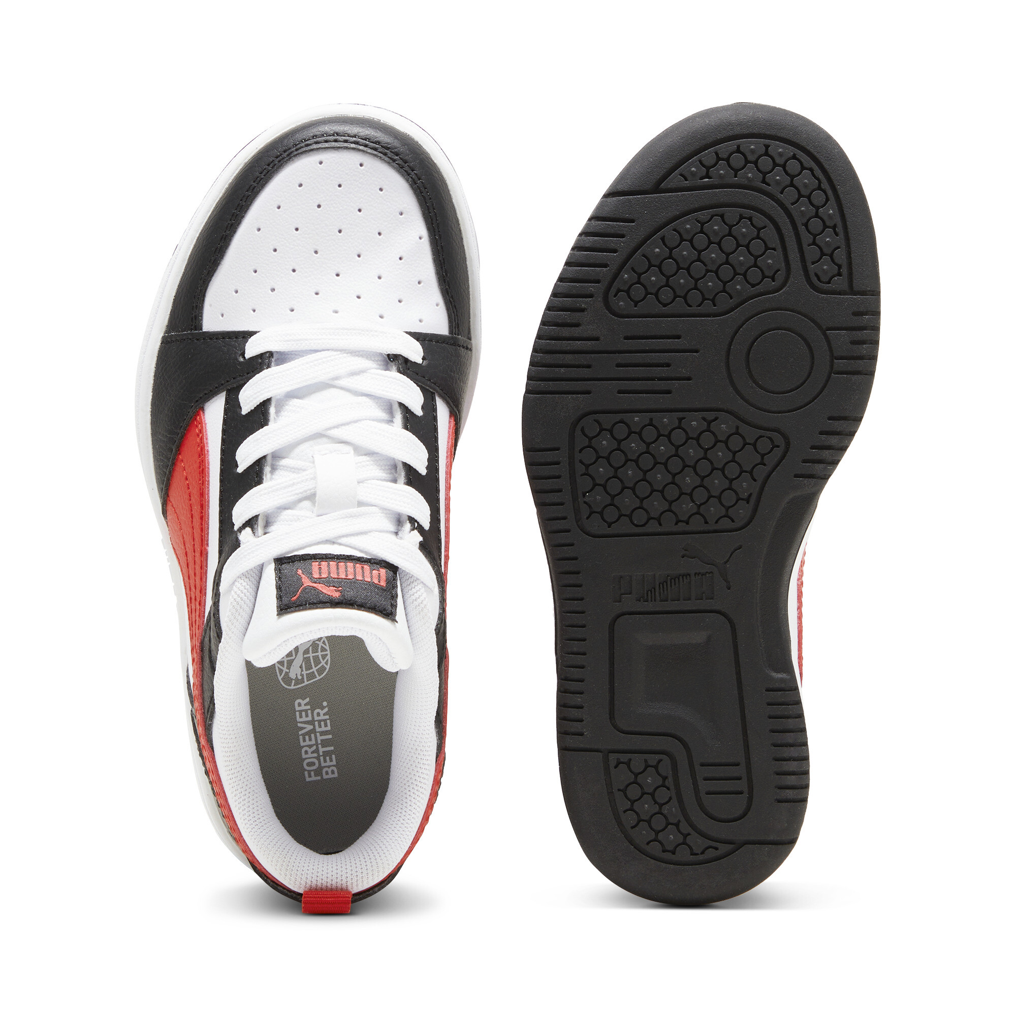 PUMA Rebound V6 Lo sneakers, Zwart/Rood/Wit, Maat 28,5 thumbnail 4
