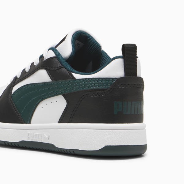 Rebound V6 Lo Kids' Sneakers, PUMA Black-Dark Myrtle-PUMA White, large-ZAF