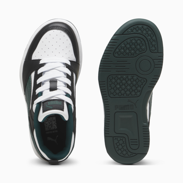 Rebound V6 Lo Kids' Sneakers, PUMA Black-Dark Myrtle-PUMA White, large-ZAF