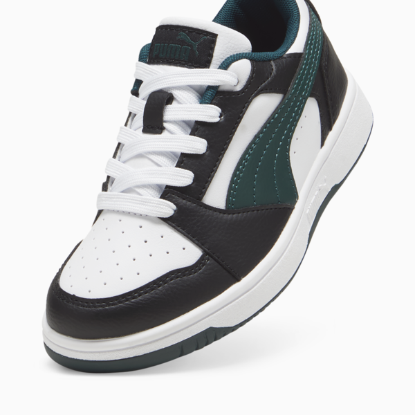 Rebound V6 Lo Kids' Sneakers, PUMA Black-Dark Myrtle-PUMA White, large-ZAF