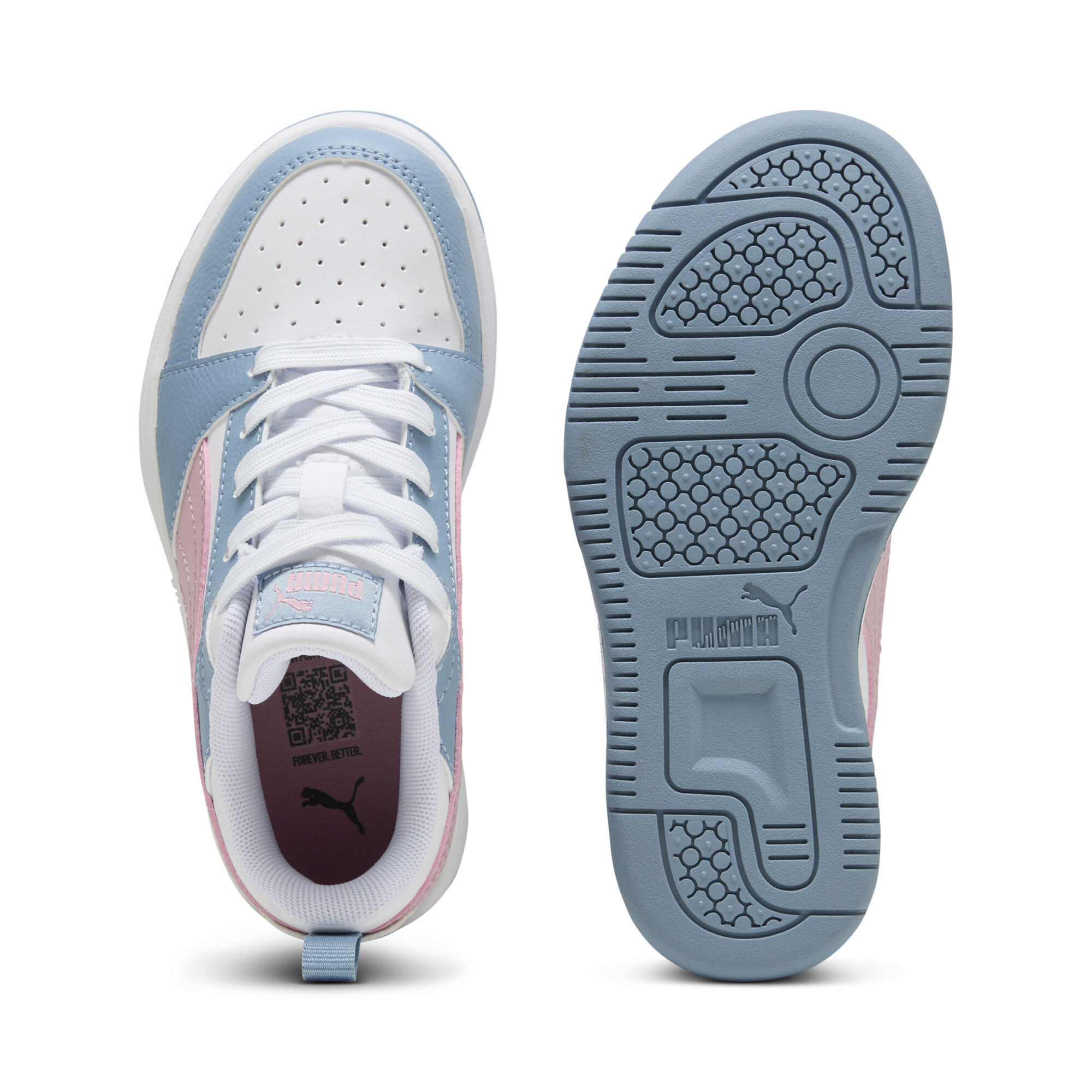 PUMA Rebound V6 Lo sneakers, Blauw/Roze/Wit, Maat 34 thumbnail 4