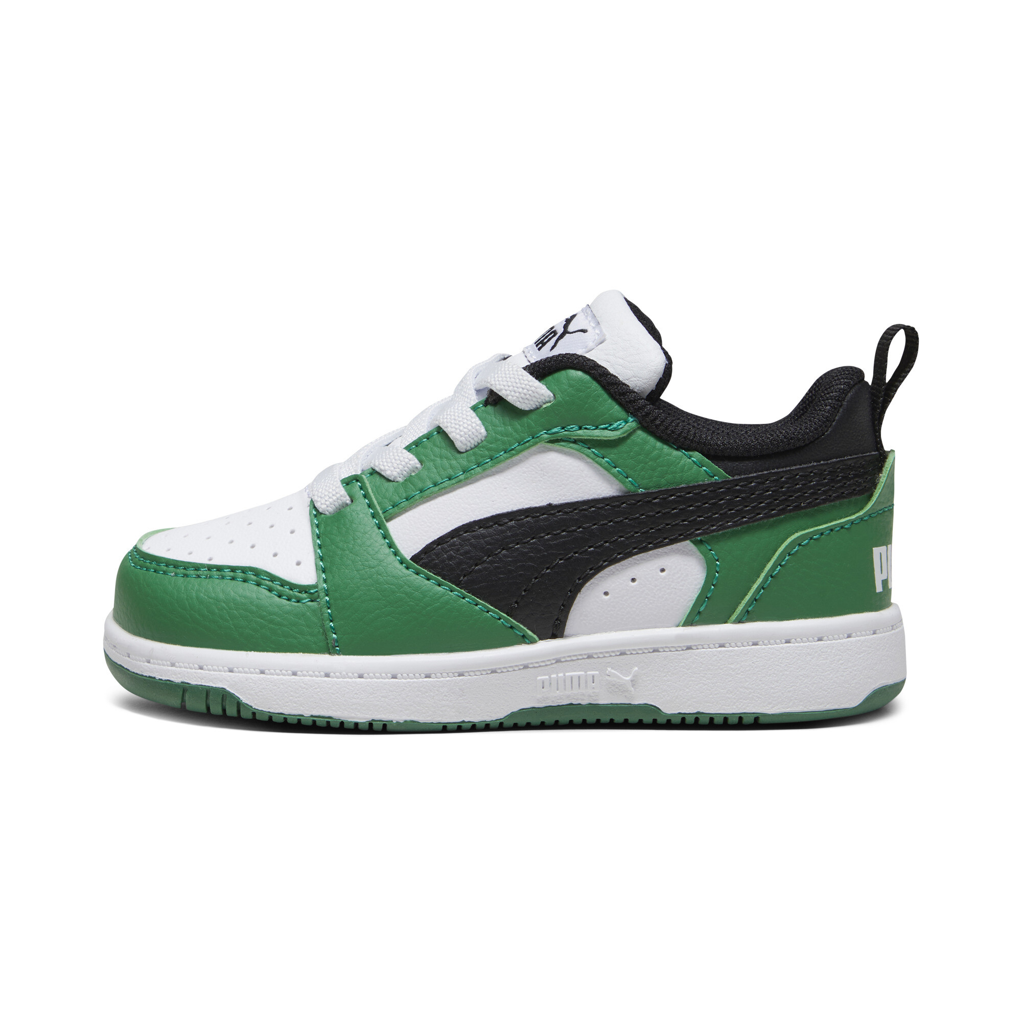 Puma Rebound V6 Lo Sneakers Kleinkinder Schuhe | White/Black/Archive Green | Größe: 25