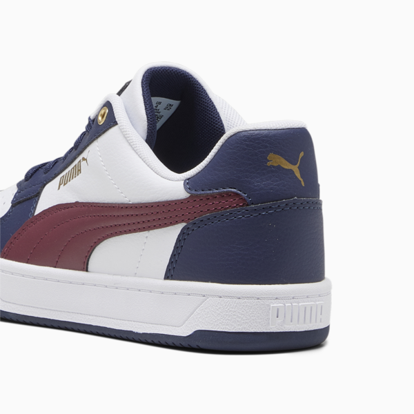 PUMA Caven 2.0 Youth Sneakers, PUMA White-Dark Jasper-PUMA Navy-Gold, large-ZAF