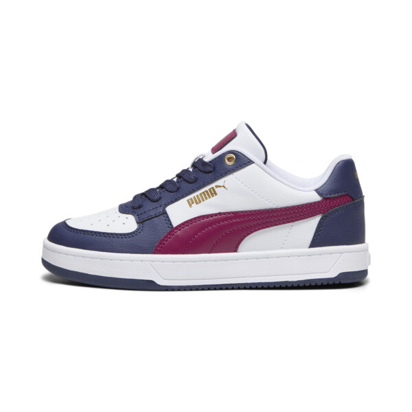 PUMA Caven 2.0 Youth Sneakers, PUMA White-Dark Jasper-PUMA Navy-Gold, large-ZAF