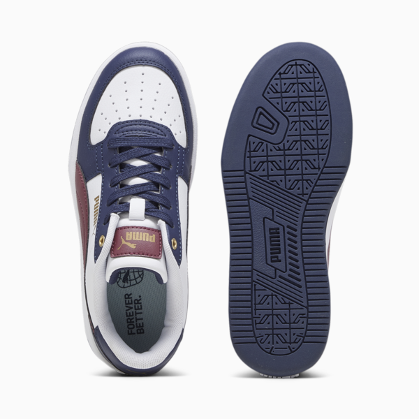PUMA Caven 2.0 Youth Sneakers, PUMA White-Dark Jasper-PUMA Navy-Gold, large-ZAF