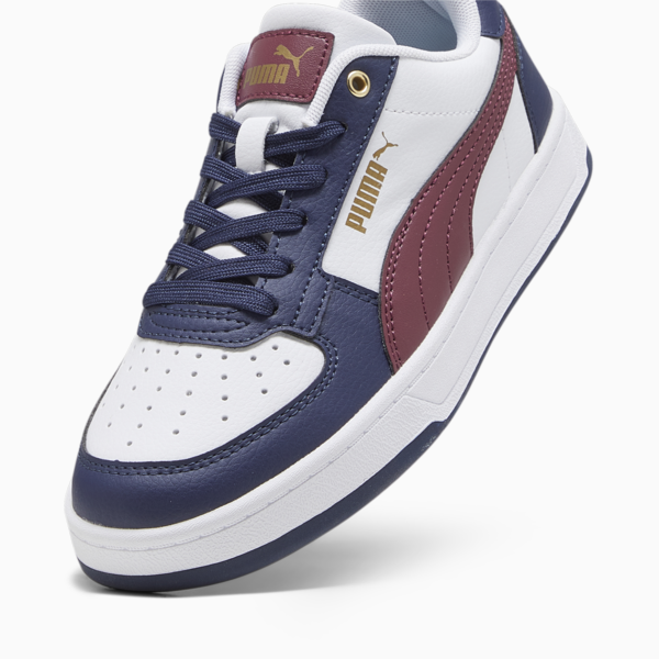PUMA Caven 2.0 Youth Sneakers, PUMA White-Dark Jasper-PUMA Navy-Gold, large-ZAF