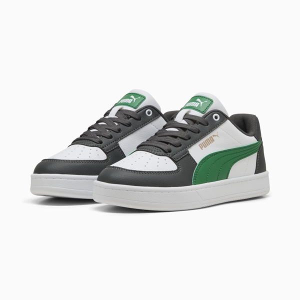PUMA Caven 2.0 Youth Sneakers, Shadow Gray-Archive Green-PUMA White, large-ZAF