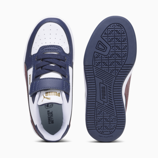 Zapatillas PUMA Caven 2.0 para niños, PUMA White-Dark Jasper-PUMA Navy-Gold, large-ARG