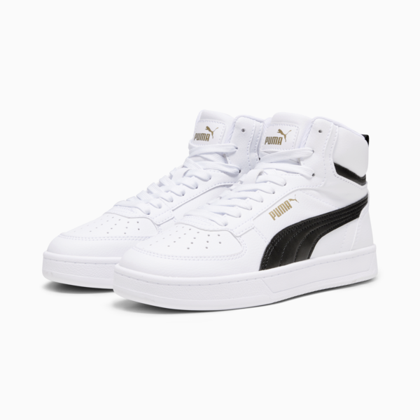 PUMA Caven 2.0 Mid Youth Sneakers, PUMA White-PUMA Black-Gold, large-ZAF