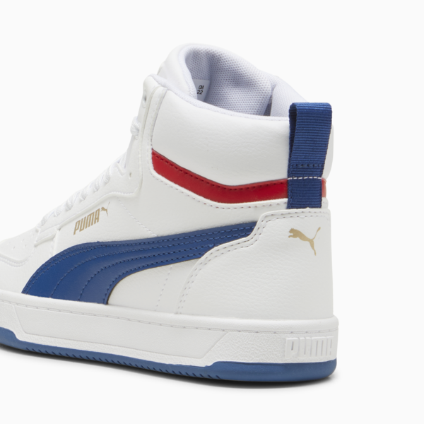 PUMA Caven 2.0 Mid Youth Sneakers, PUMA White-Clyde Royal-PUMA Gold, large-ZAF