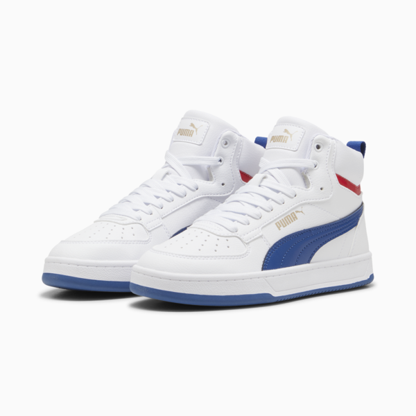 PUMA Caven 2.0 Mid Youth Sneakers, PUMA White-Clyde Royal-PUMA Gold, large-ZAF
