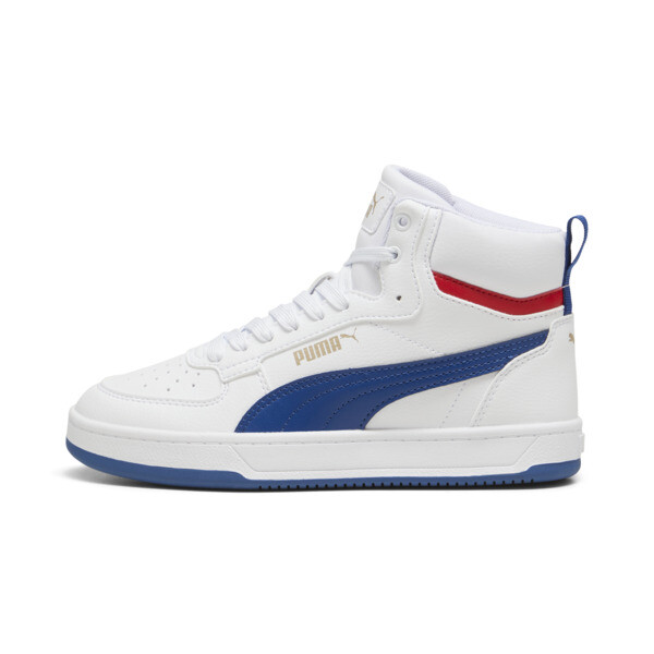Puma Kids' Caven 2.0 Mid Youth Sneakers In White-clyde Royal- Gold