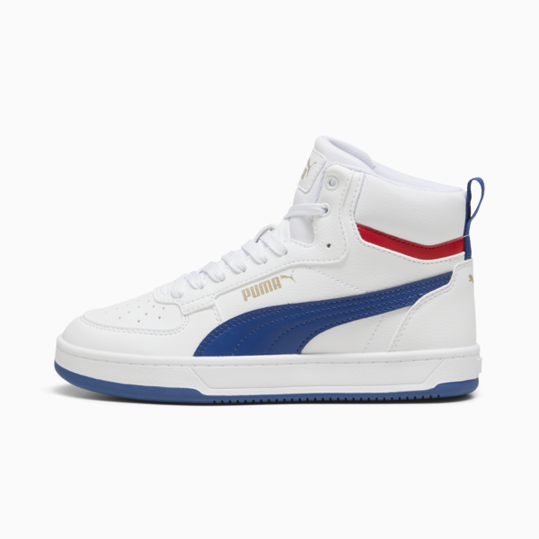 PUMA Caven 2.0 Mid Youth Sneakers, PUMA White-Clyde Royal-PUMA Gold, large-ZAF